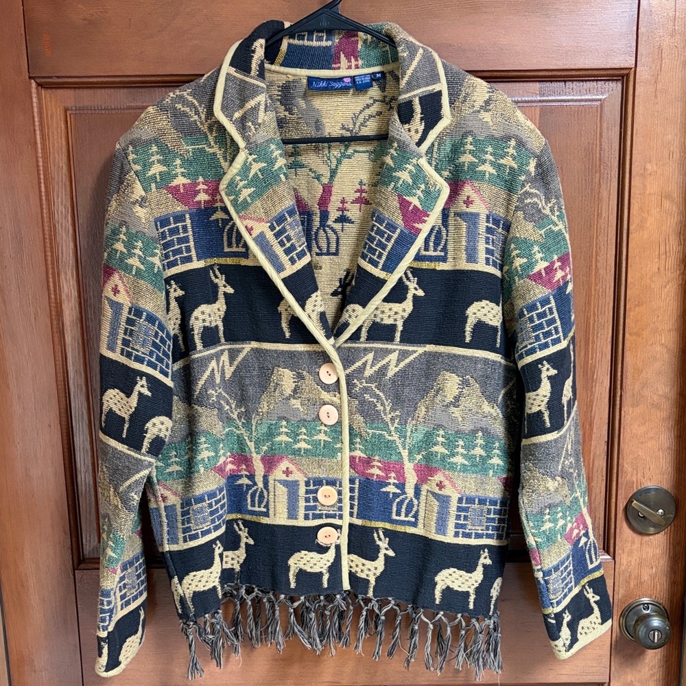 Nikki Saggaro Patterned Women's Jacket Size Medium
